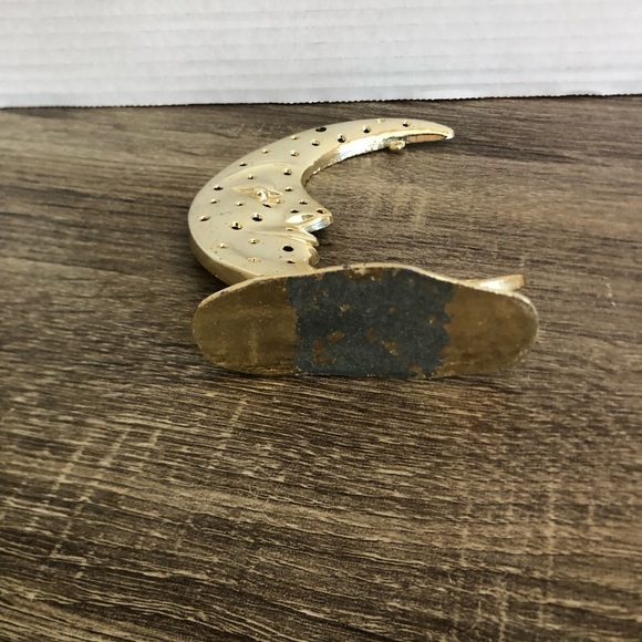 Vtg Metal Crescent Moon Earring Stand - Picture 3 of 10